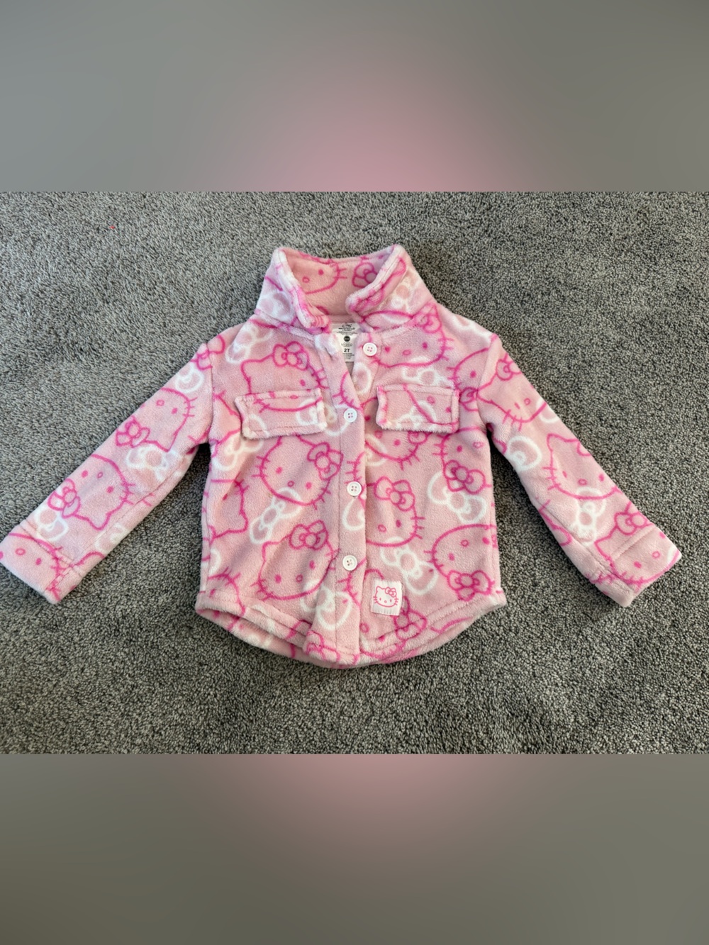 H&M Pink Hello Kitty Print Button-Down Shirt